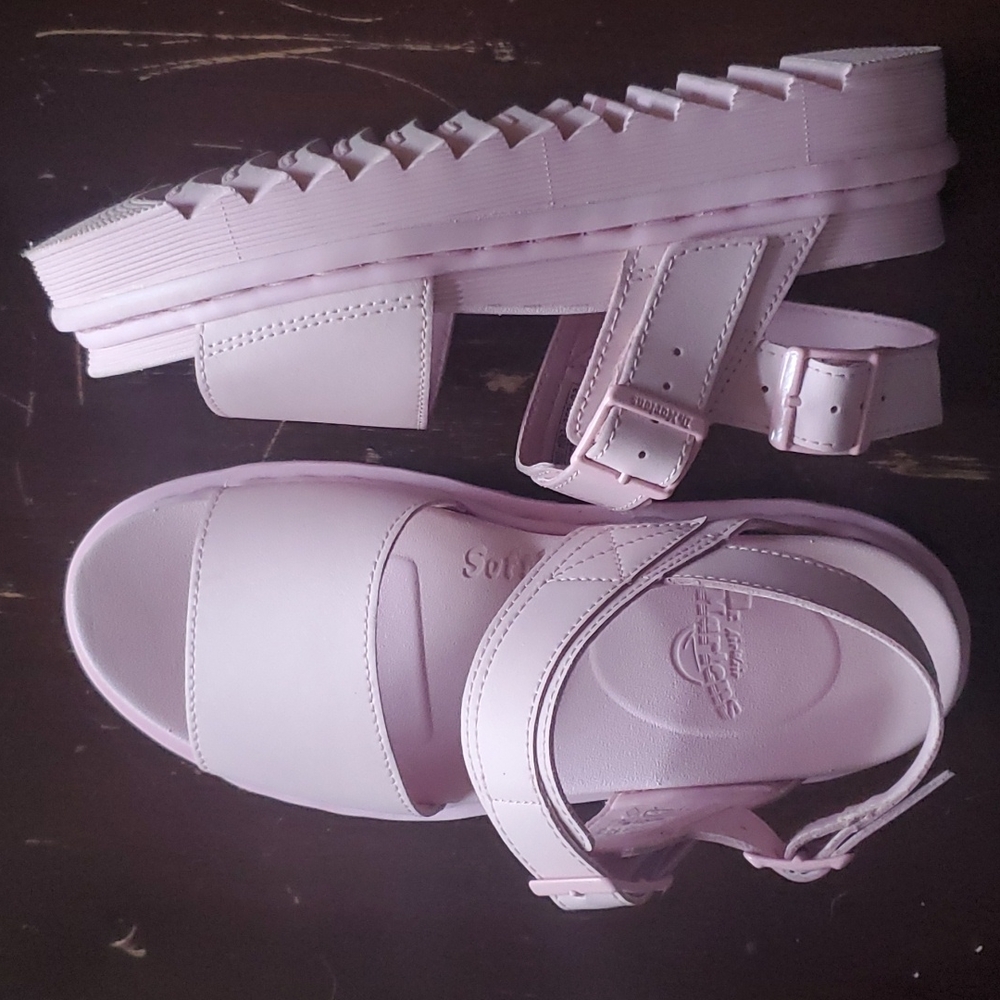 Dr. Martens Mono Pink Voss Platform Sandals